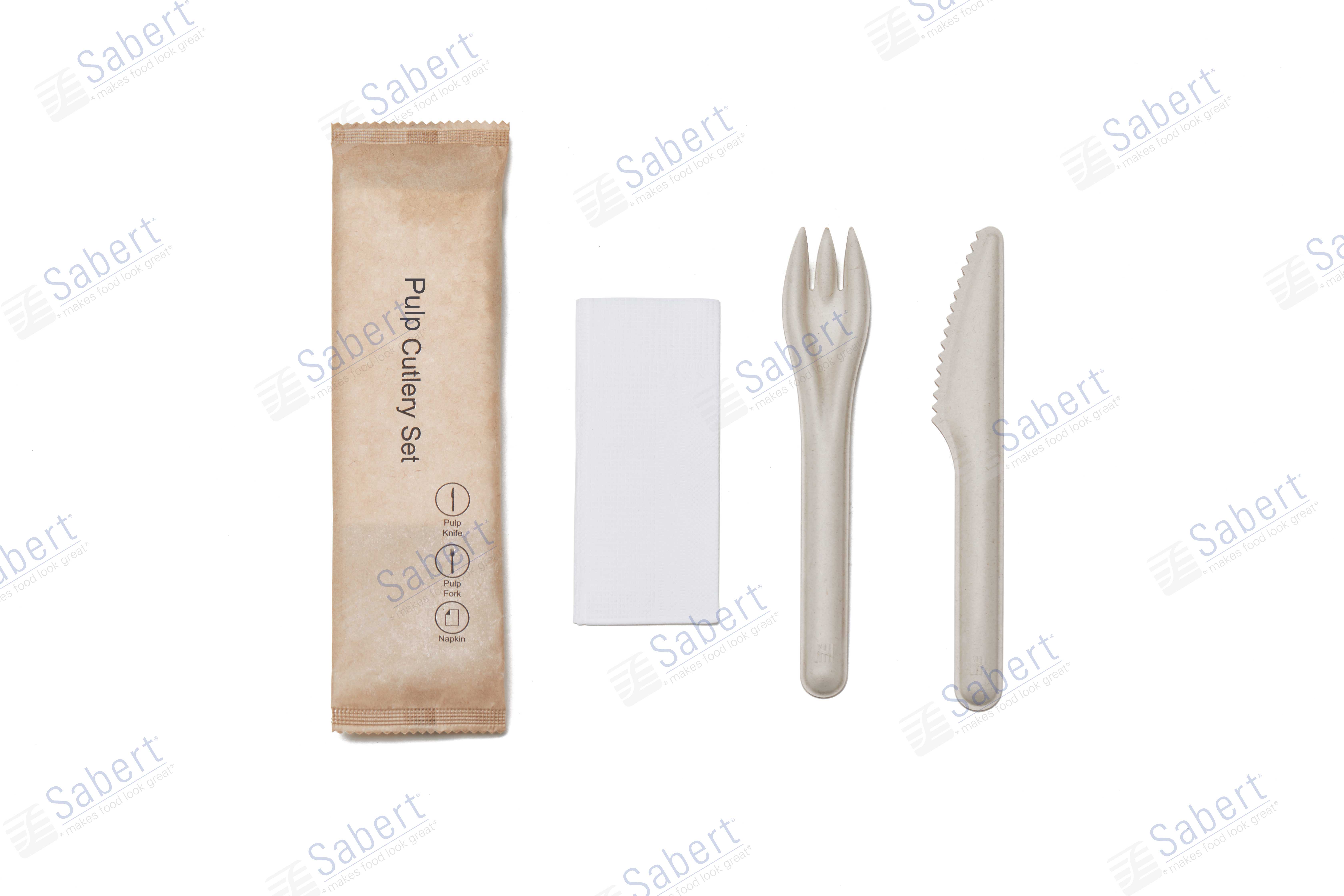 3 in 1 Pulp cutlery kit(F/K/N)